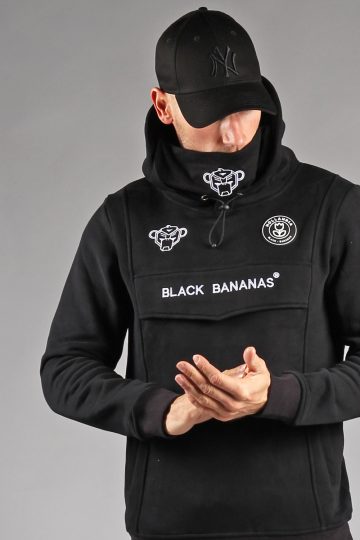 marathon magneet badge BLACK BANANAS Anorak Mask Hoody - Black - Cotton Jeans