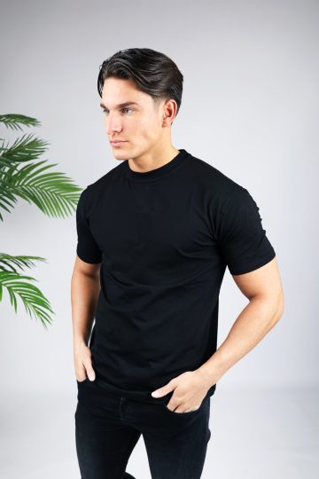 Straight Fit Stretch Tee - Black