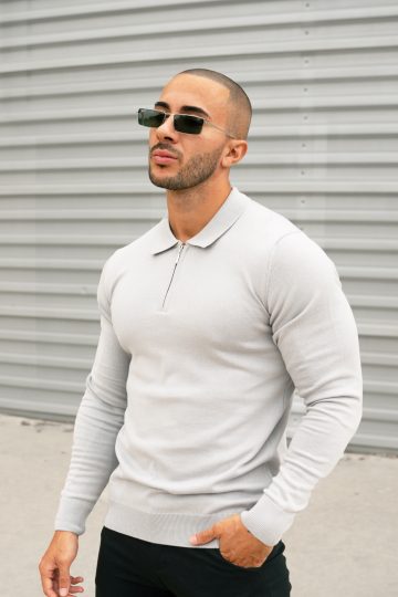 Longsleeve Polo - Grey