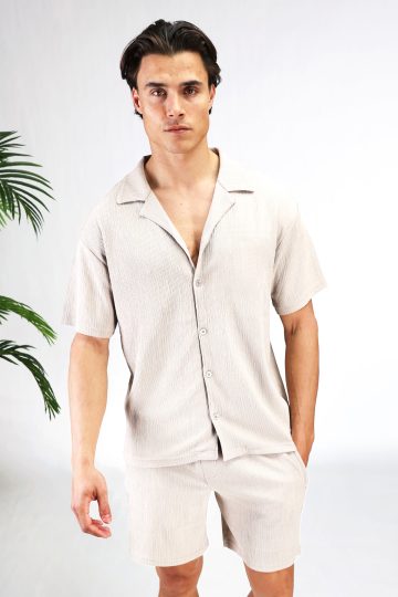 Cotton Ribbed Summer Set - Stone